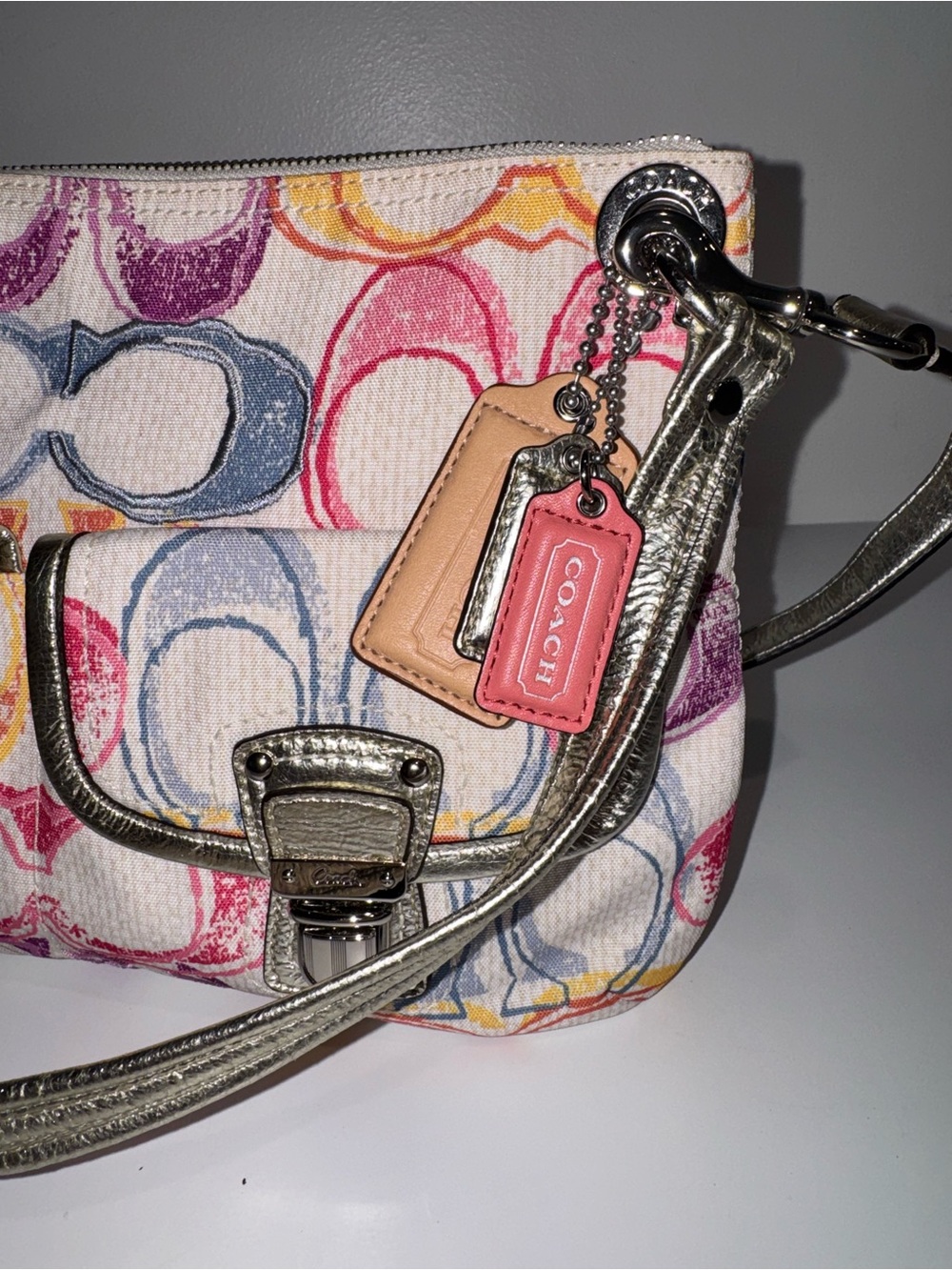 Y2K Coach Poppy Daisy Dream C Scribble Print Hippie Shoulder Bag 19030 HTF NWT - Picture 3 of 13